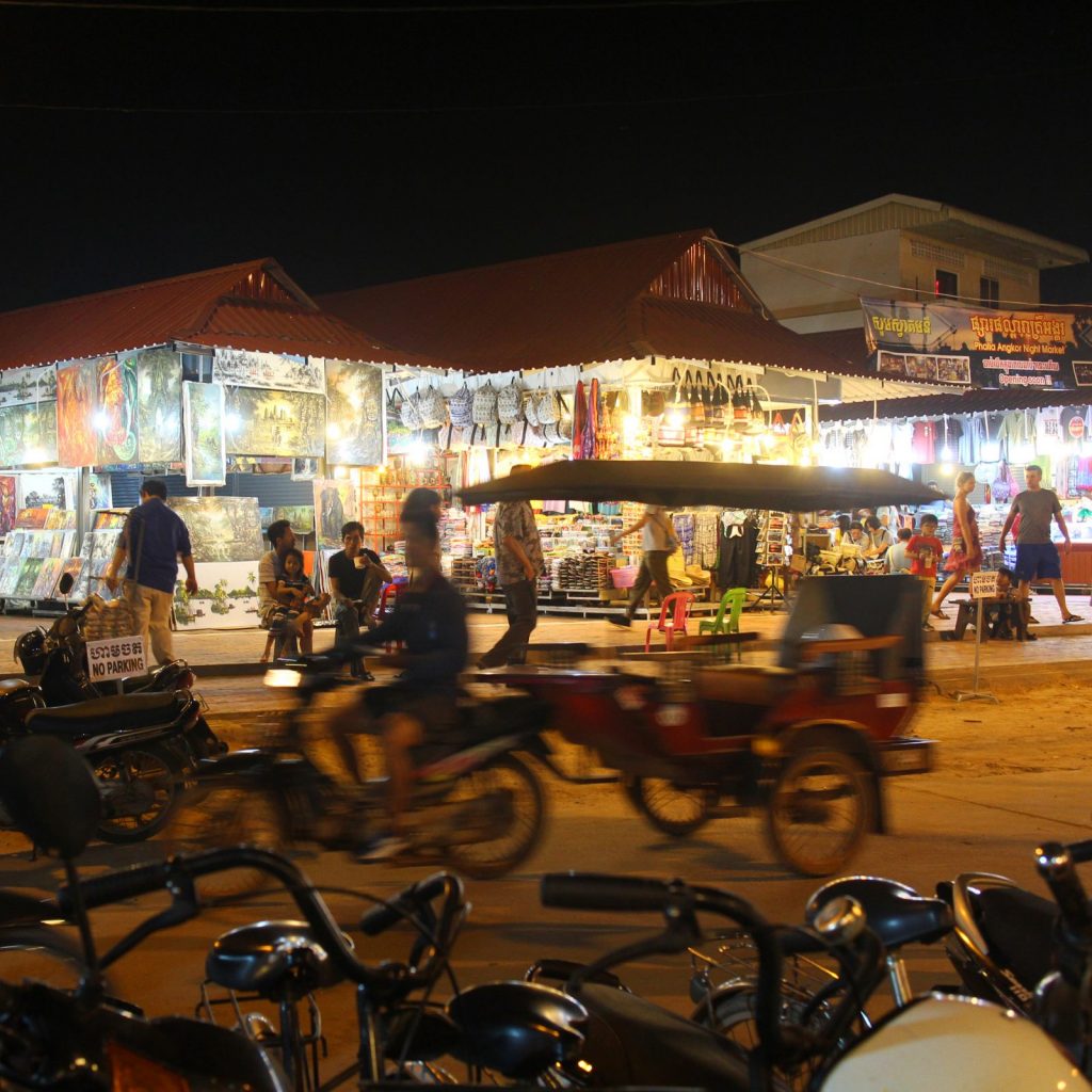 Cambodia night market general goods