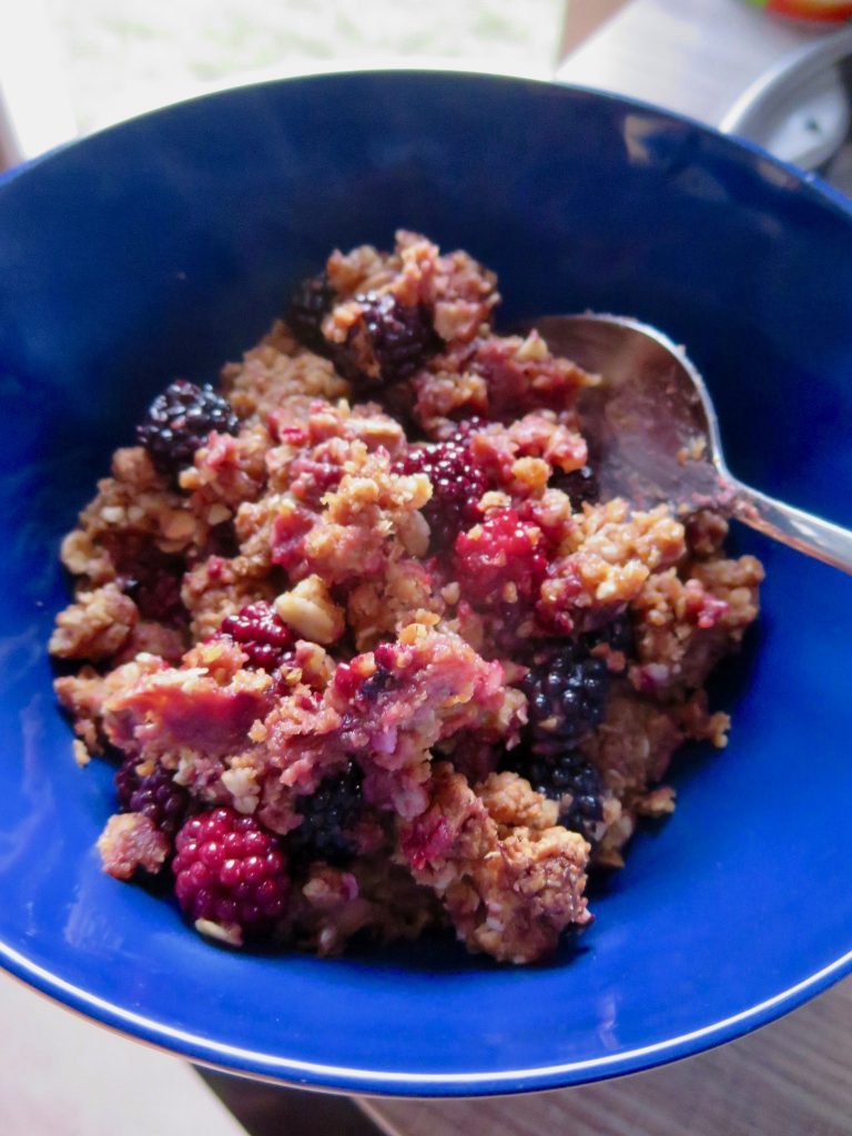 bowl of fruit crumble